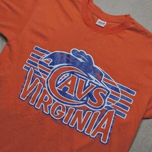 Virginia Cavaliers T-Shirt NCAA College Orange Mens XL Single Stitch Made in USA
